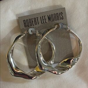Robert Lee Morris Silver Twisted Earrings. NWT